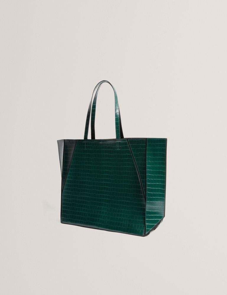 Ted Baker Sophyna - Croc Effect Folding Shopper Bag Tragetaschen Damen Grün | 830215-RJZ