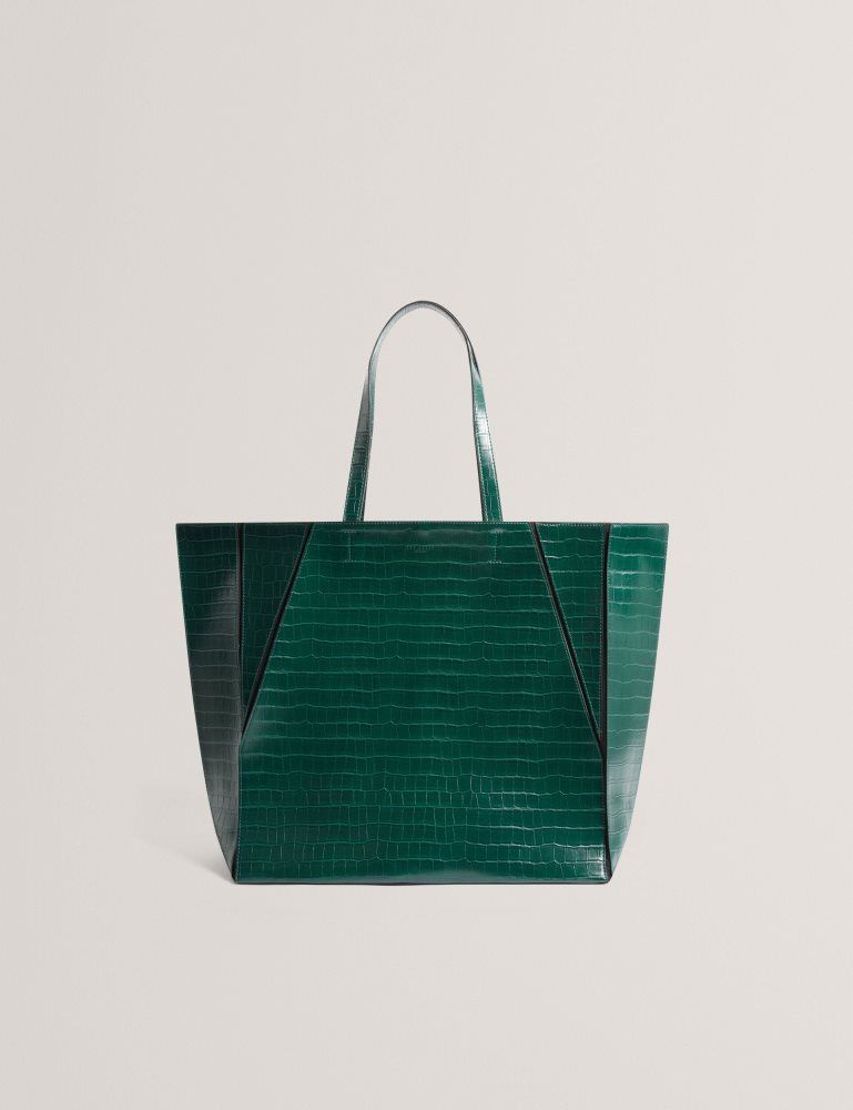 Ted Baker Sophyna - Croc Effect Folding Shopper Bag Tragetaschen Damen Grün | 830215-RJZ