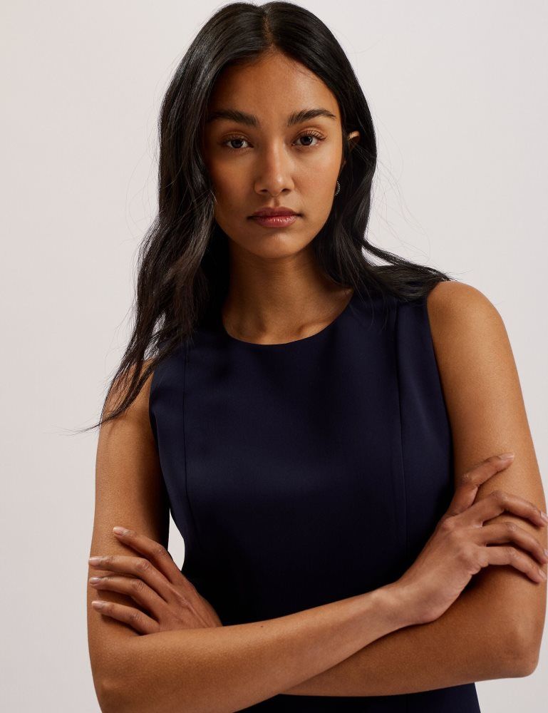 Ted Baker Sorral - Sleeveless Tailored Mini Dress With Side Split Kleid Damen Navy | 246790-NPY