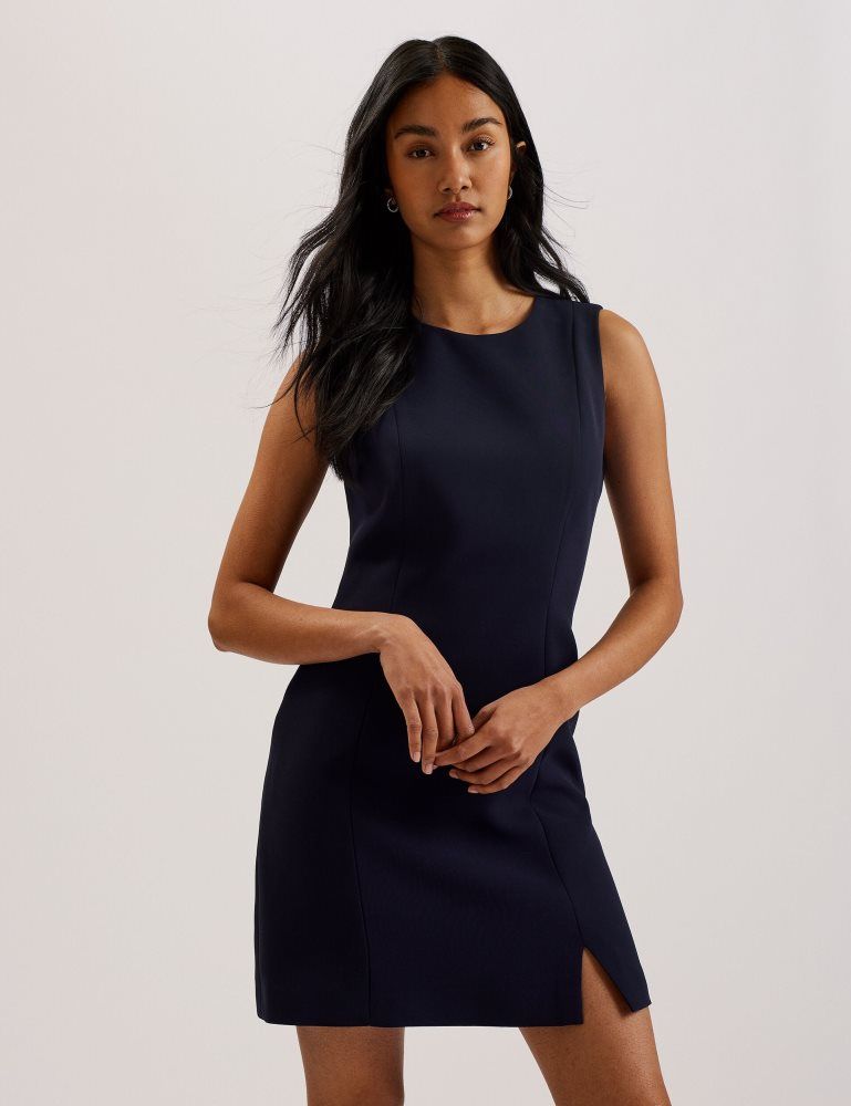 Ted Baker Sorral - Sleeveless Tailored Mini Dress With Side Split Kleid Damen Navy | 246790-NPY