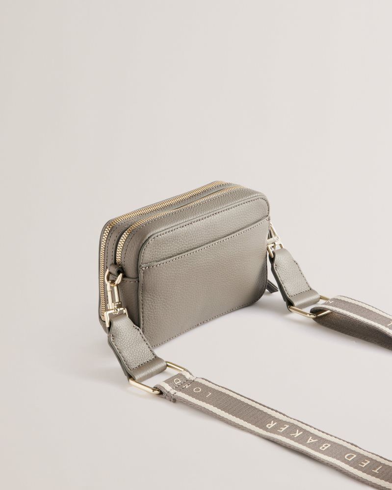 Ted Baker Stunna - Mini Leather Crossbody Camera Bag Umhängetaschen Damen Grau | 983201-FJS