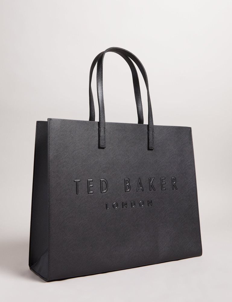 Ted Baker Sukicon - Textured Faux Leather Icon Tote Bag Icon-Taschen Damen Schwarz | 298546-PLS