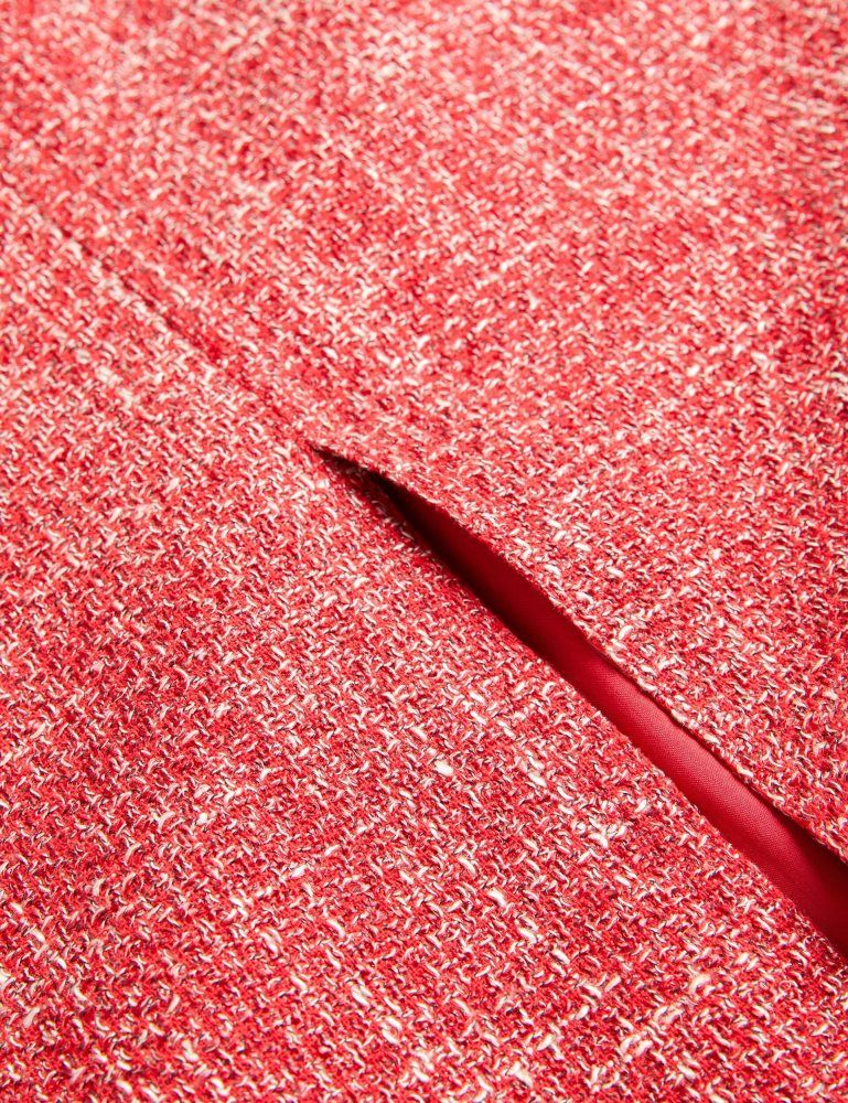 Ted Baker Sumis - Tailored Boucle Midi Skirt With Front Slit Röcke Damen Rot | 521089-JQY