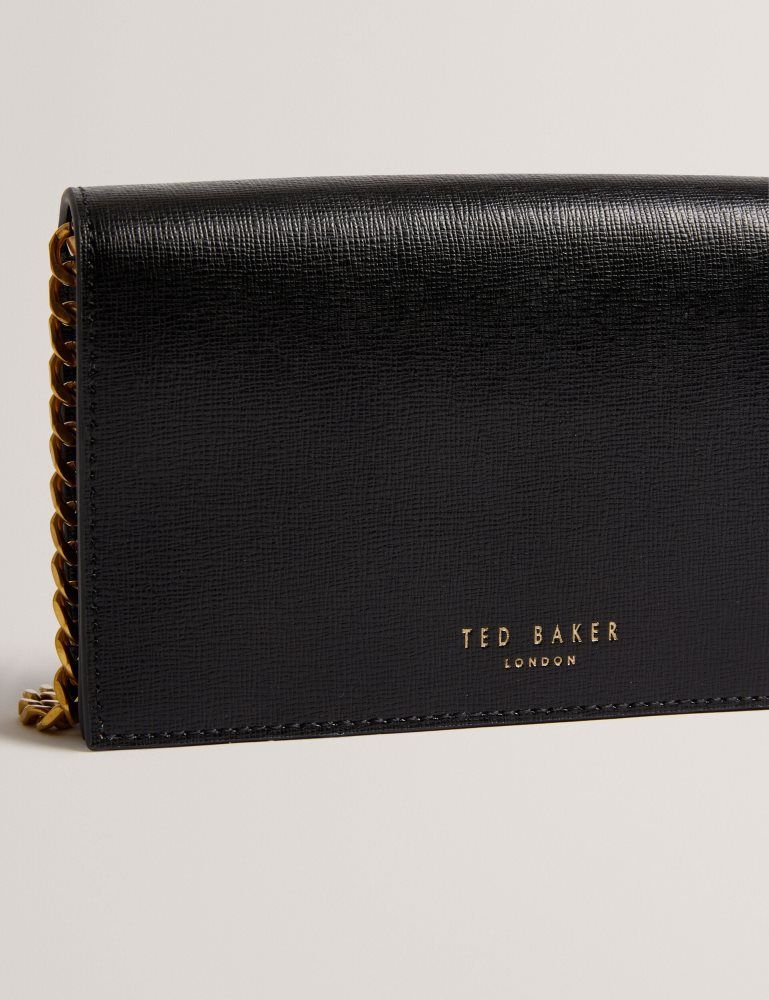 Ted Baker Tabina - Leather Purse With Chain Crossbody Strap Icon-Taschen Damen Schwarz | 573402-OPQ
