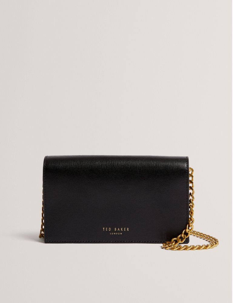 Ted Baker Tabina - Leather Purse With Chain Crossbody Strap Icon-Taschen Damen Schwarz | 573402-OPQ