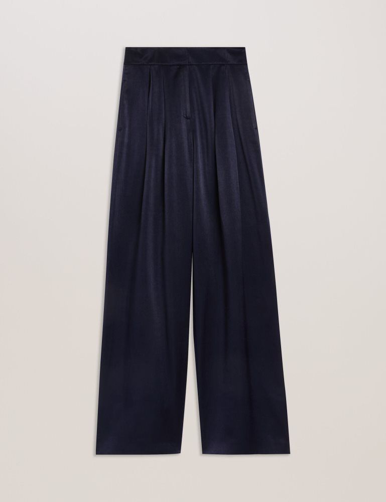 Ted Baker Teerut - Satin Tailored Wide Flood Length Trousers Anzüge Damen Navy | 501963-JHD