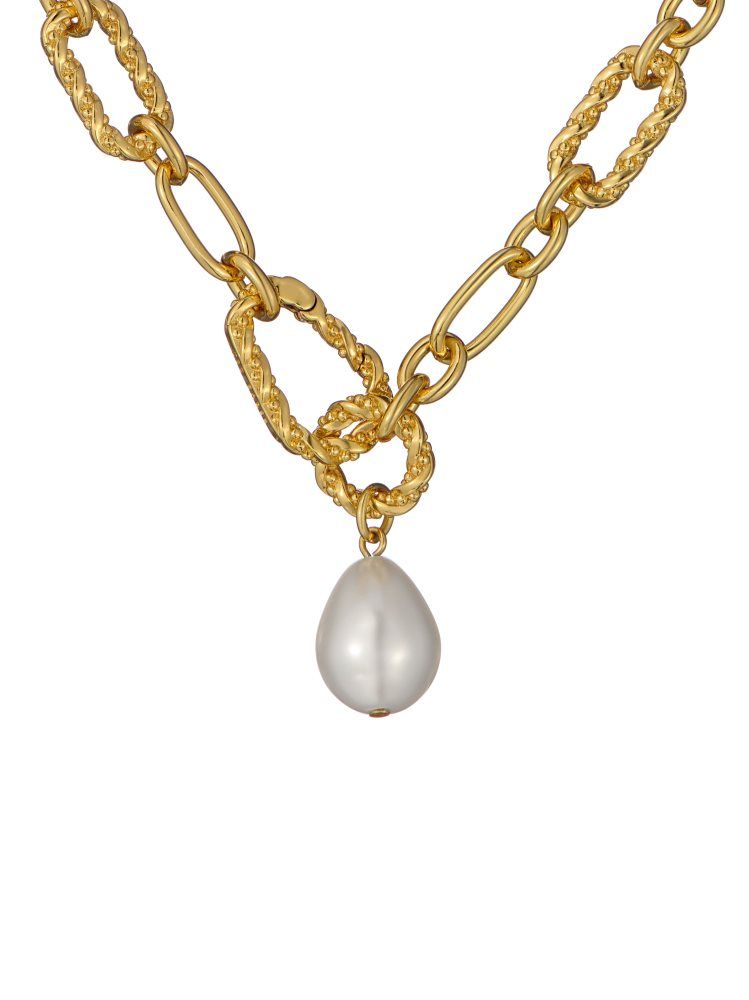 Ted Baker Timora - Pearl Pendant Twisted Chain Necklace Schmuck Damen Gold | 958420-TPB