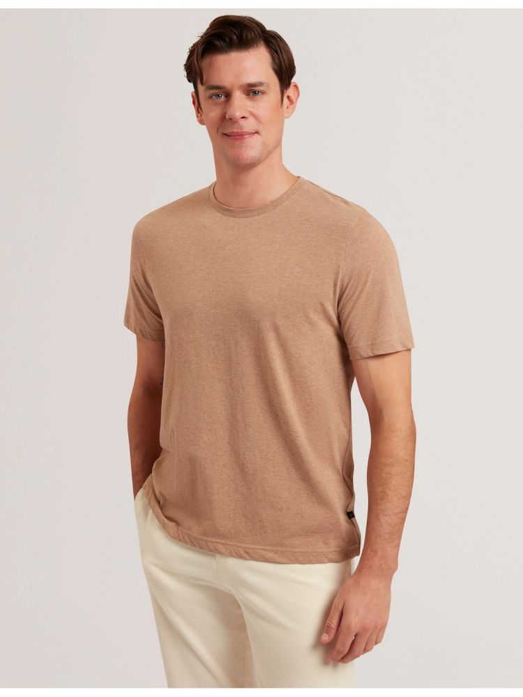 Ted Baker Tywinn - Classic Crew Neck Cotton T-shirt Oberteile Herren Braun | 574230-TYJ