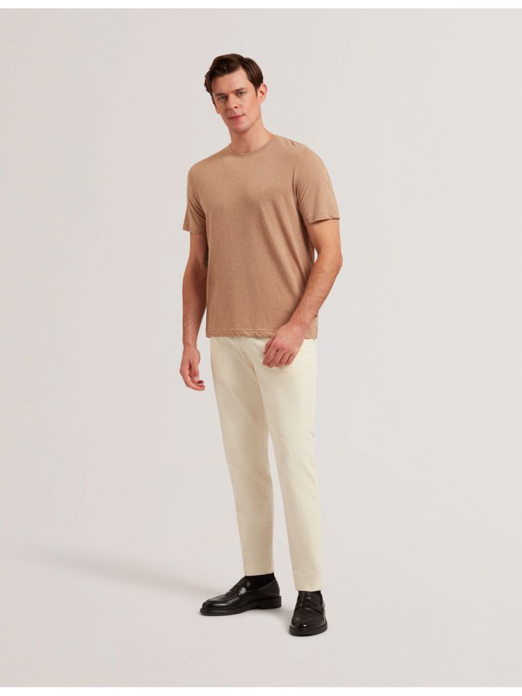 Ted Baker Tywinn - Classic Crew Neck Cotton T-shirt Oberteile Herren Braun | 574230-TYJ