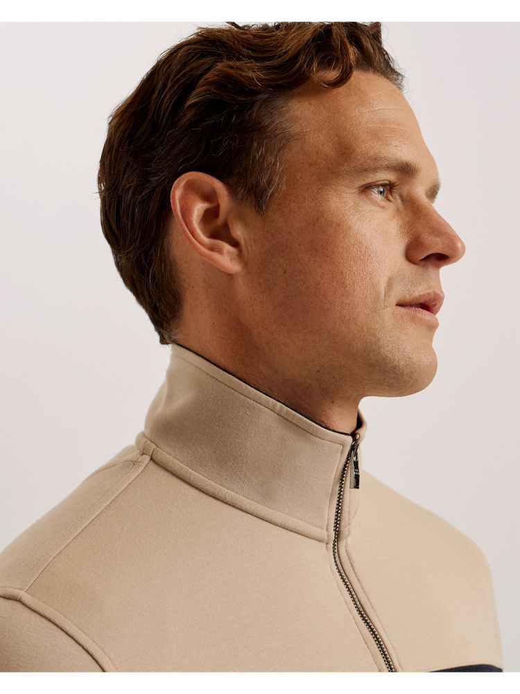 Ted Baker Veller - Long Sleeve Regular Fit Half Zip Oberteile Herren Braun | 102867-VJN