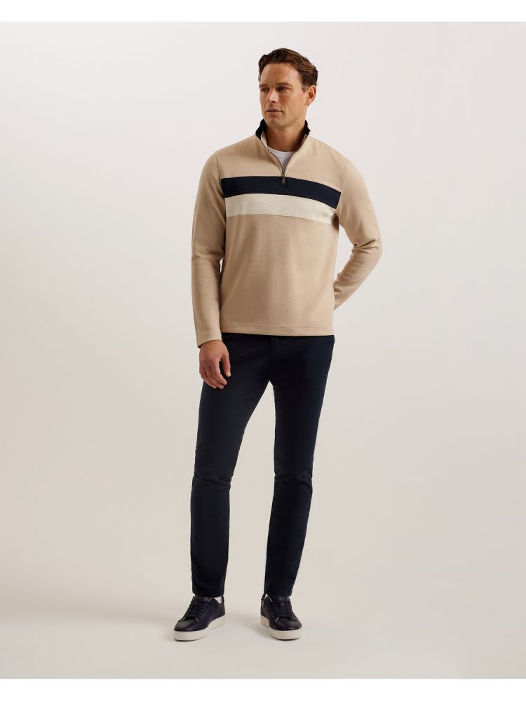 Ted Baker Veller - Long Sleeve Regular Fit Half Zip Oberteile Herren Braun | 102867-VJN
