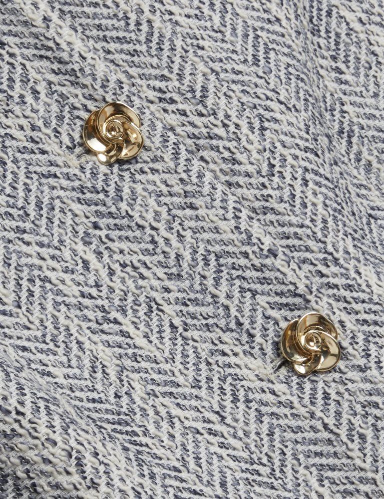 Ted Baker Vulpa - Boucle Button-up Cropped Tailored Jacket Jacken Damen Blau | 547608-KEZ