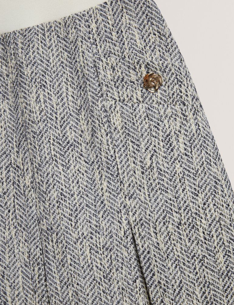 Ted Baker Vulpam - Sleeveless Knit Bodice Boucle Mini Dress Anzüge Damen Blau | 279401-ZXE