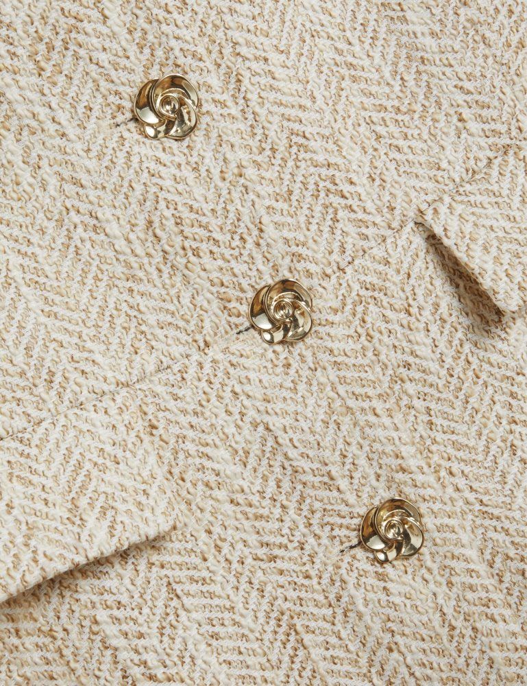 Ted Baker Vulpaw - Boucle Herringbone Fitted Waistcoat Anzüge Damen Weiß | 063954-BMF