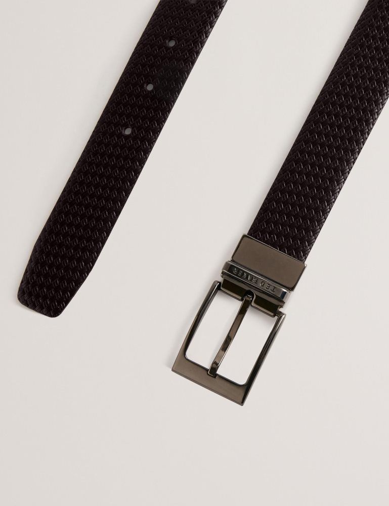 Ted Baker Waide - Woven Texture Leather Belt Gürtel Herren Braun | 356187-XZV