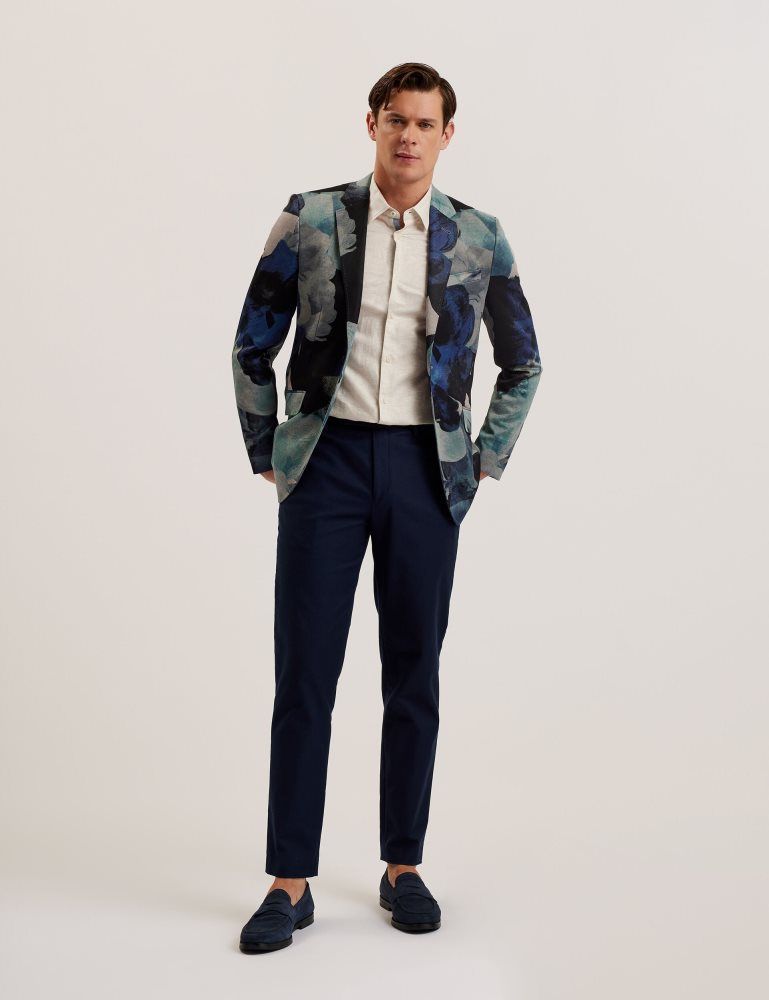 Ted Baker Walkerj - Printed Floral Pique Jersey Blazer Blazer Herren Mehrfarbig | 049528-UHD