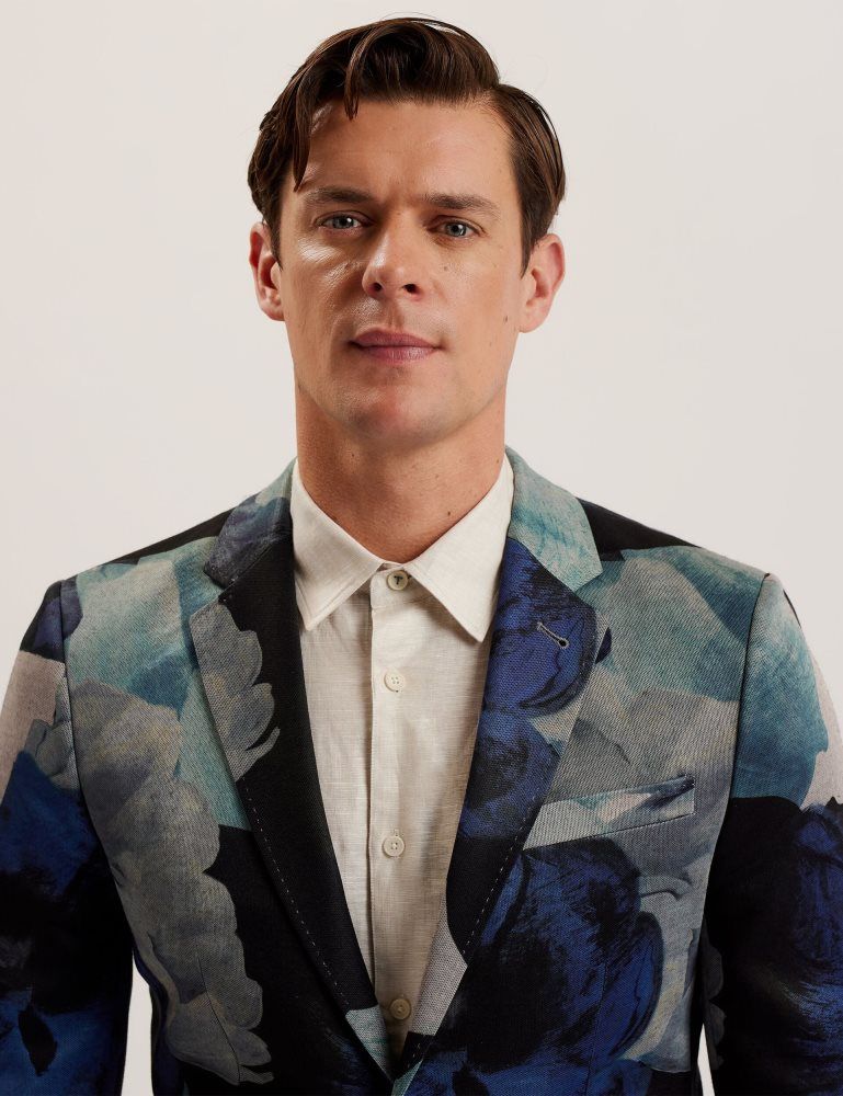 Ted Baker Walkerj - Printed Floral Pique Jersey Blazer Blazer Herren Mehrfarbig | 049528-UHD