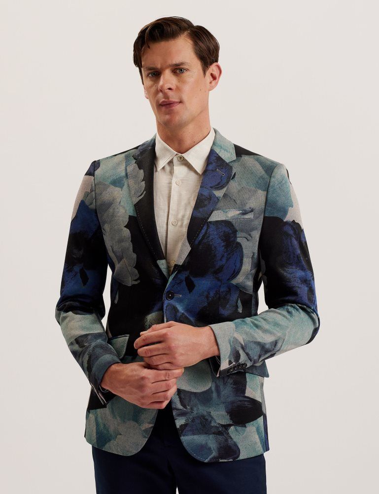 Ted Baker Walkerj - Printed Floral Pique Jersey Blazer Blazer Herren Mehrfarbig | 049528-UHD