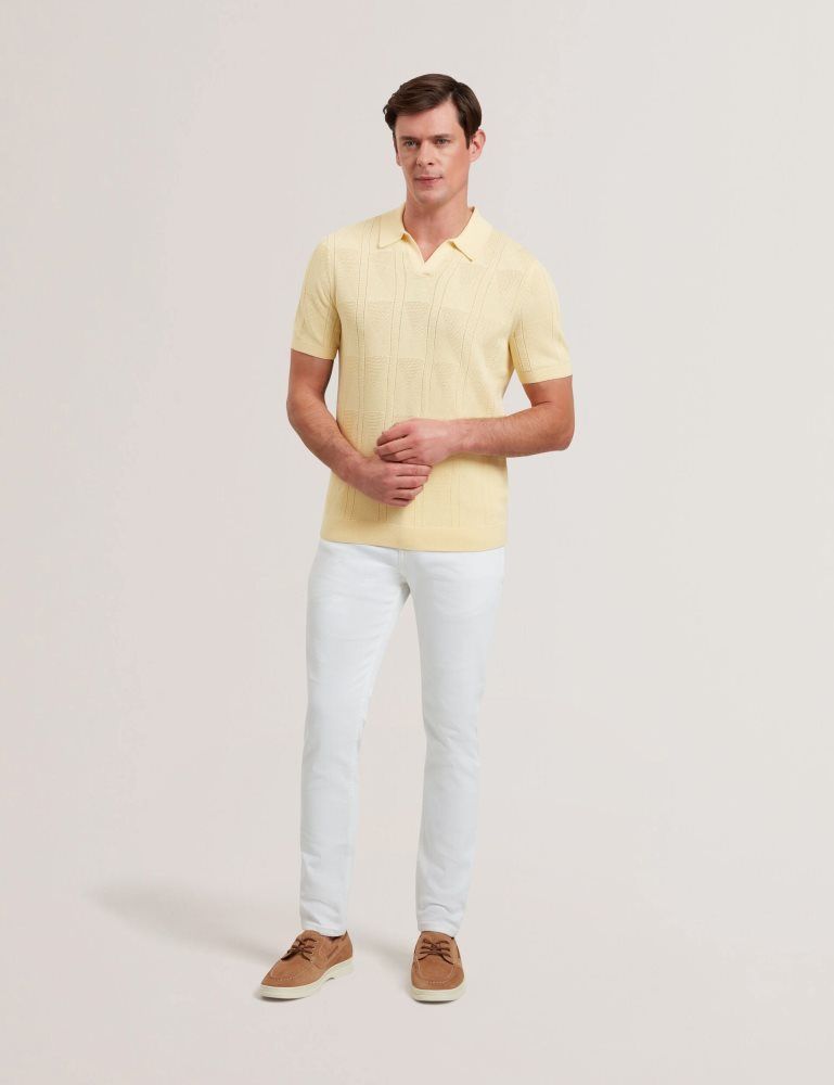 Ted Baker Willden - Short Sleeve Open Neck Cotton Polo Oberteile Herren Gelb | 604825-GZV