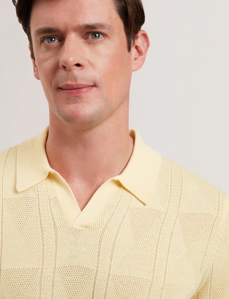 Ted Baker Willden - Short Sleeve Open Neck Cotton Polo Oberteile Herren Gelb | 604825-GZV