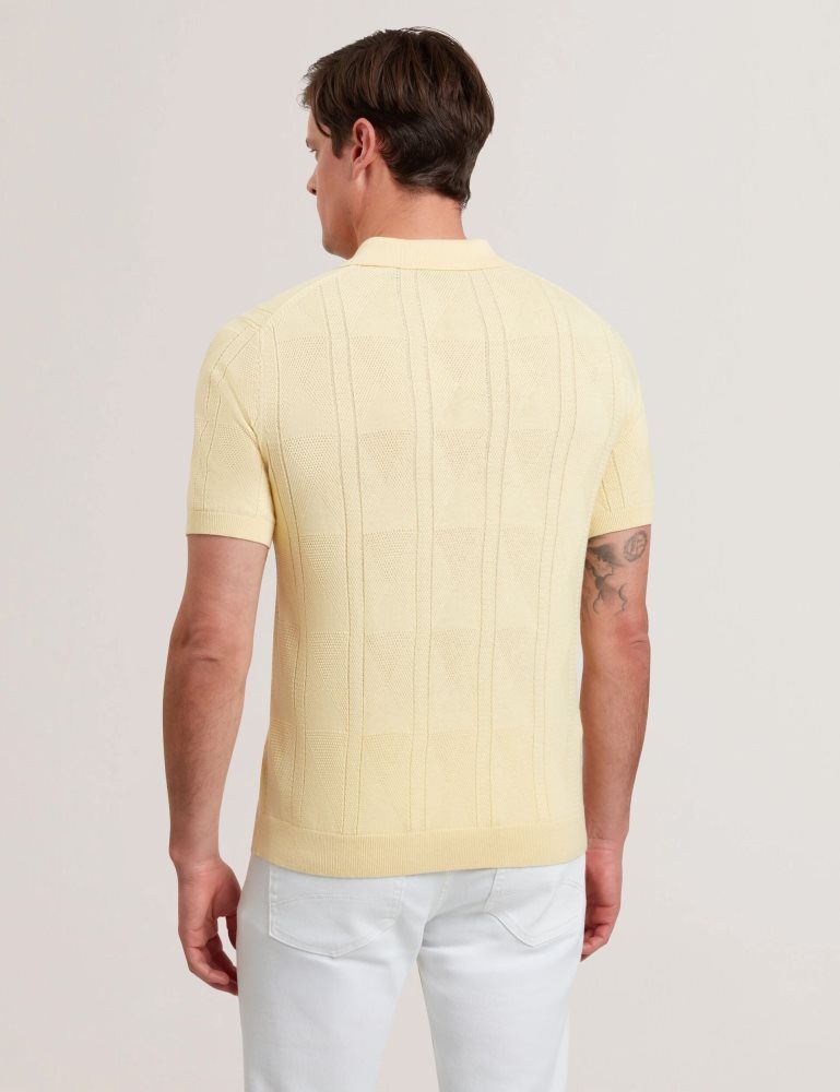 Ted Baker Willden - Short Sleeve Open Neck Cotton Polo Oberteile Herren Gelb | 604825-GZV
