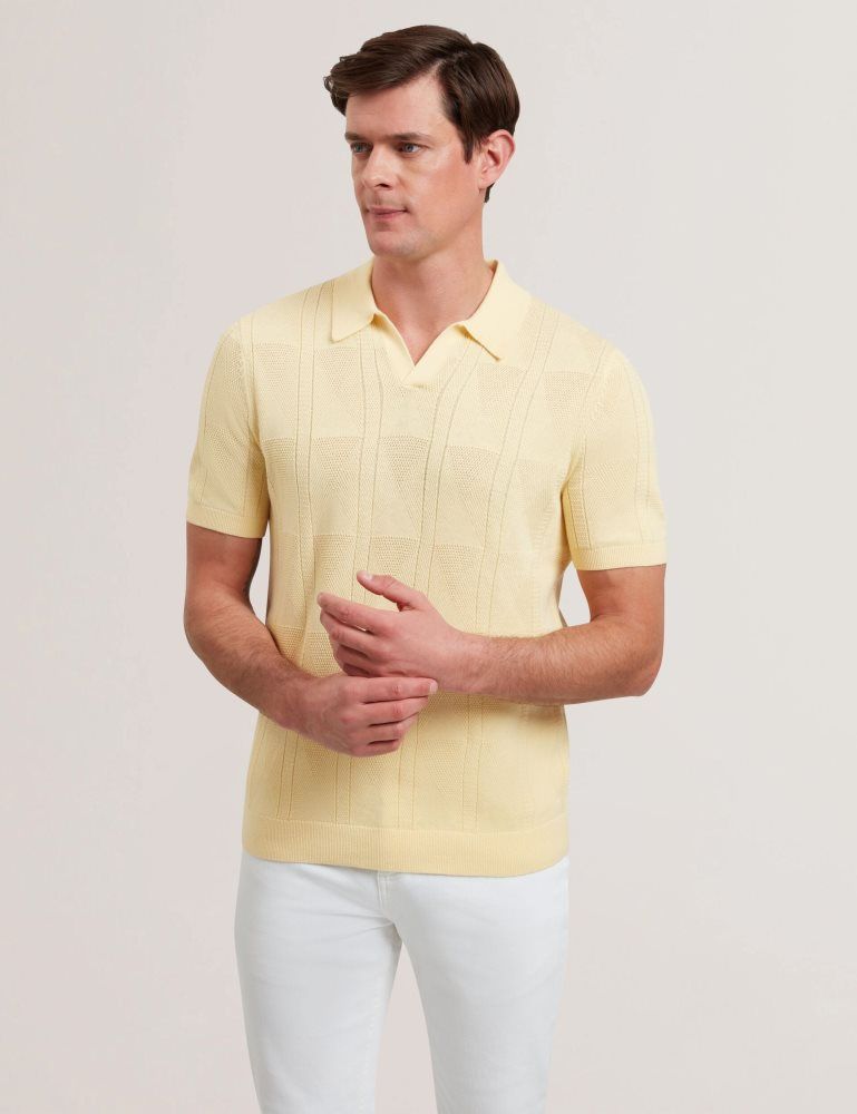 Ted Baker Willden - Short Sleeve Open Neck Cotton Polo Oberteile Herren Gelb | 604825-GZV