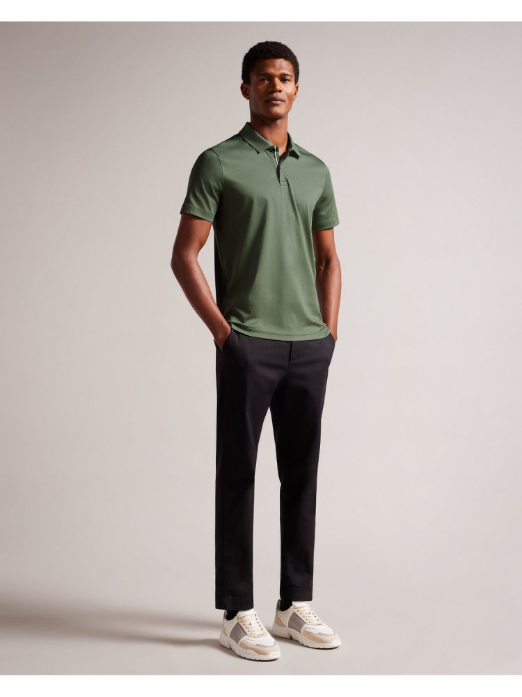 Ted Baker Zeiter - Slim Fit Pure Cotton Polo Shirt Oberteile Herren Khaki | 941802-FUJ