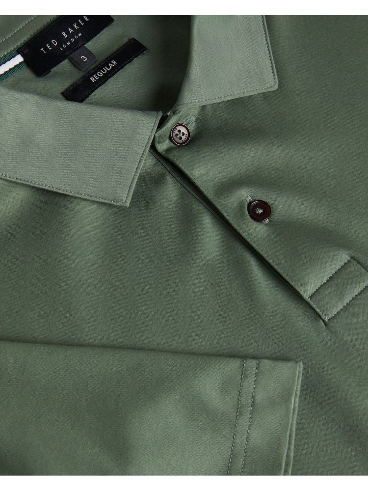 Ted Baker Zeiter - Slim Fit Pure Cotton Polo Shirt Oberteile Herren Khaki | 941802-FUJ