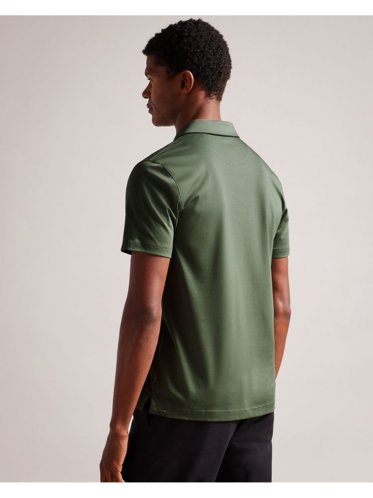 Ted Baker Zeiter - Slim Fit Pure Cotton Polo Shirt Oberteile Herren Khaki | 941802-FUJ